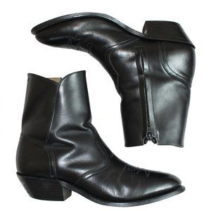 Vintage Black Leather Western Chelsea Boots